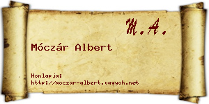 Móczár Albert névjegykártya