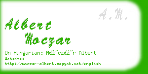 albert moczar business card